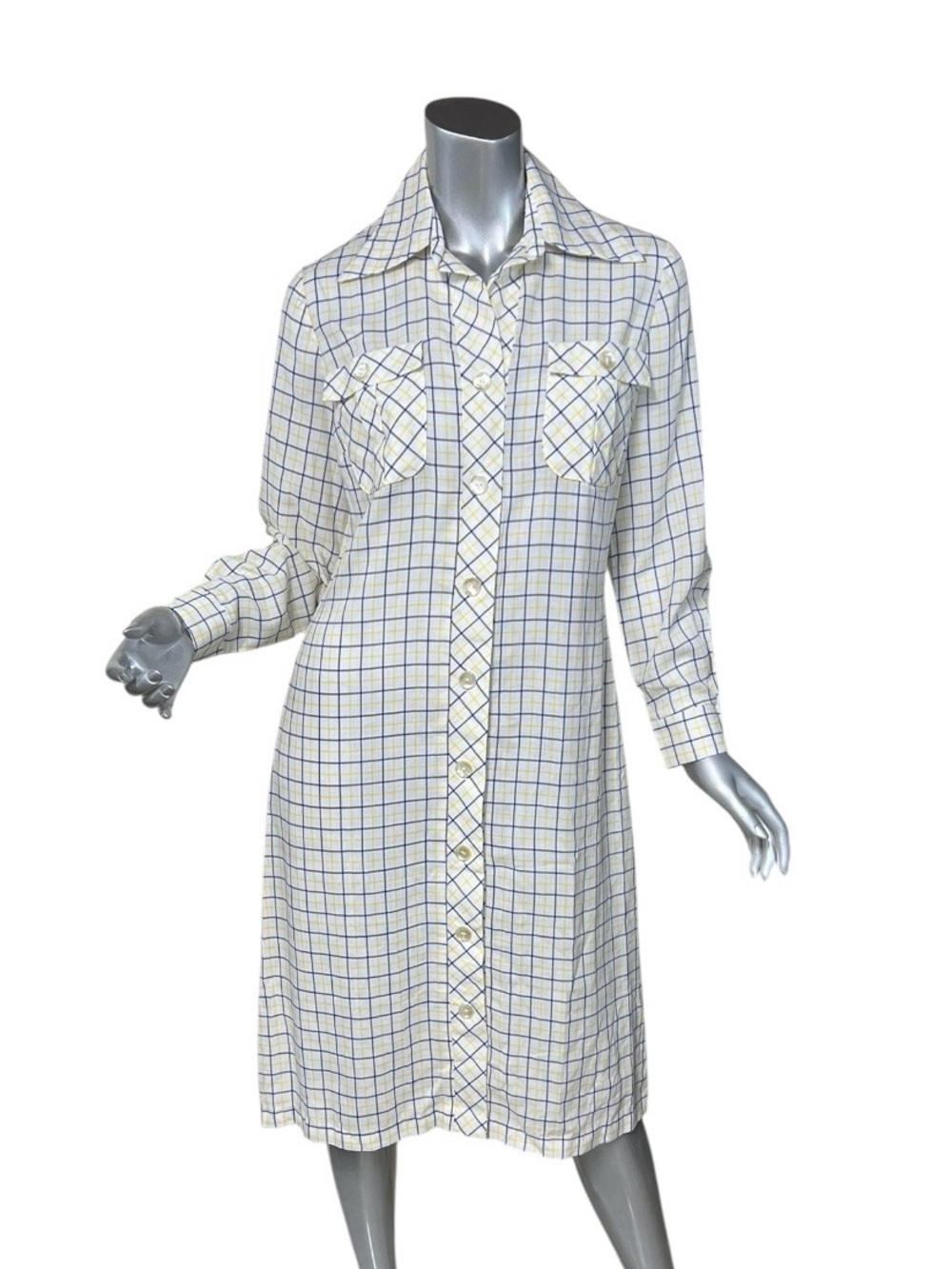 Vintage Serbin of Florida Lord & Taylor Plaid Midi Shirt Dress Small / Medium